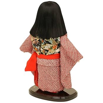 Amazon | 久月 市松人形 齊藤公司作 9号 正絹しぼり 雛人形